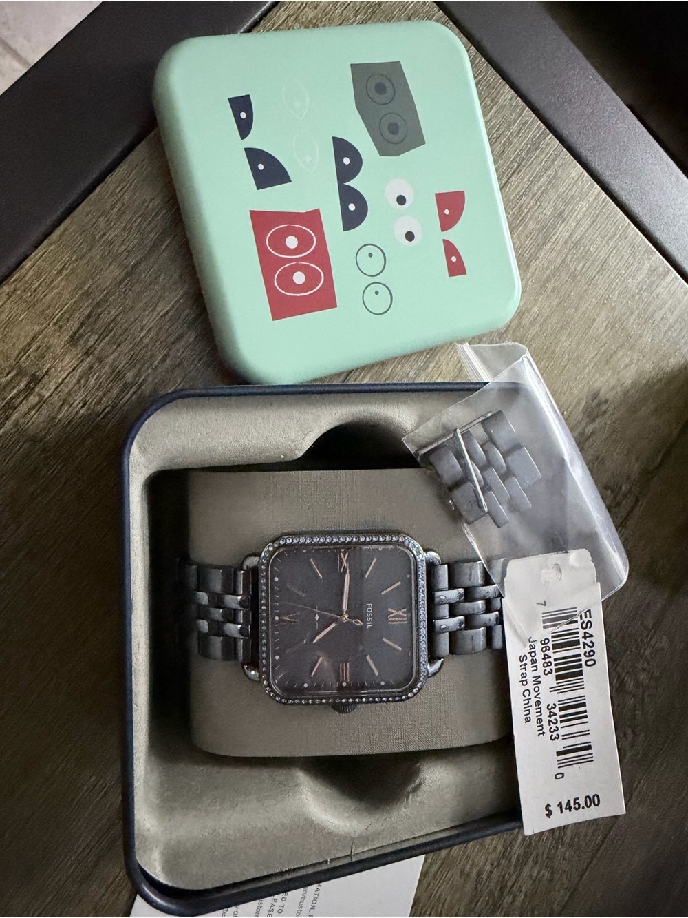 Fossil Micah Gunmetal Crystal Women’s Watch with Box - Picture 2 of 5